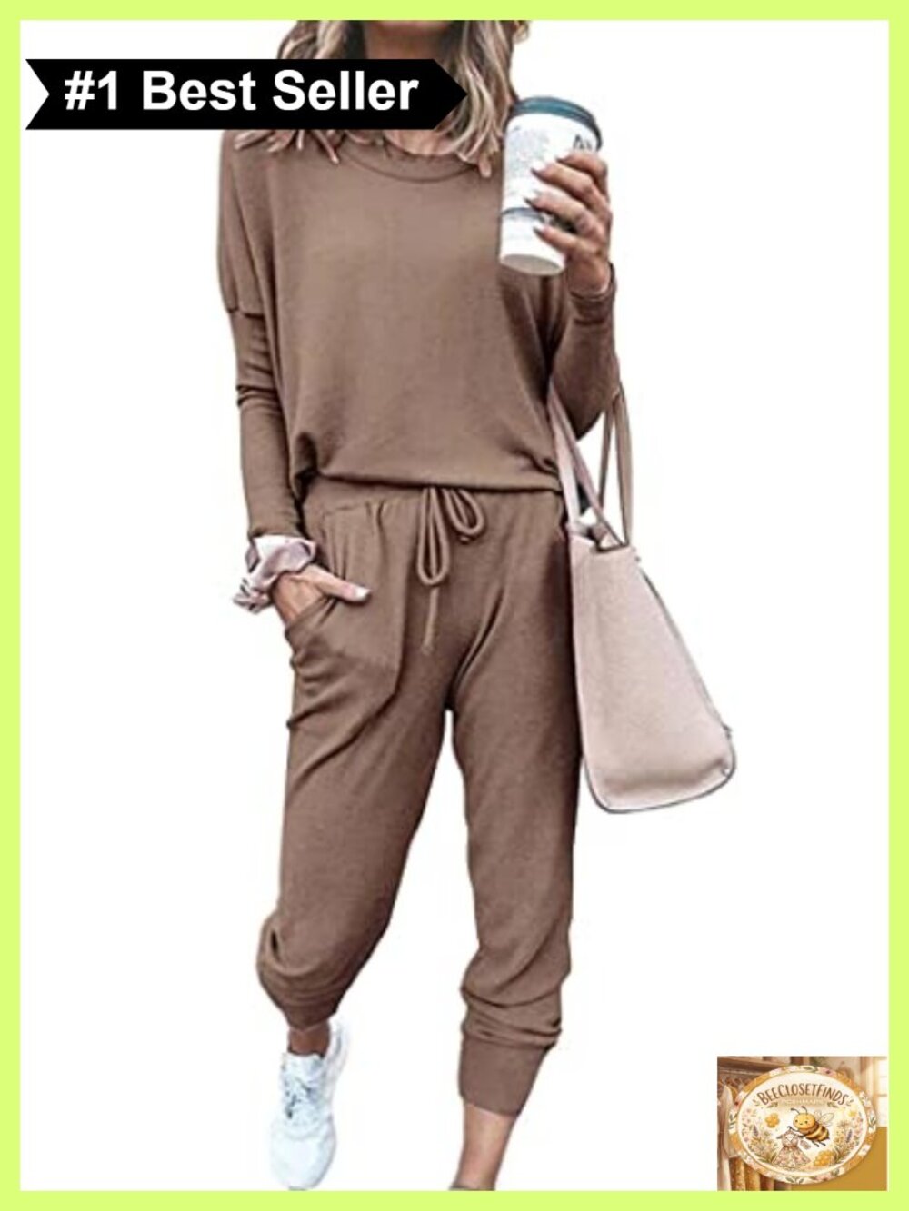 PRETTYGARDEN Women's 2 Piece Lounge Set Long Sleeve Crewneck Sweatshirt &